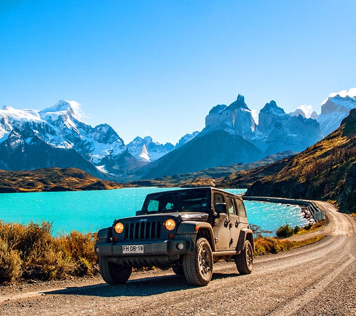 Driving a Jeep on a Patagonia Safari